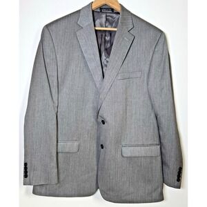 Lauren Ralph Lauren Mens 44R Gray Herringbone‎ Suit Jacket Blazer Classic Fit